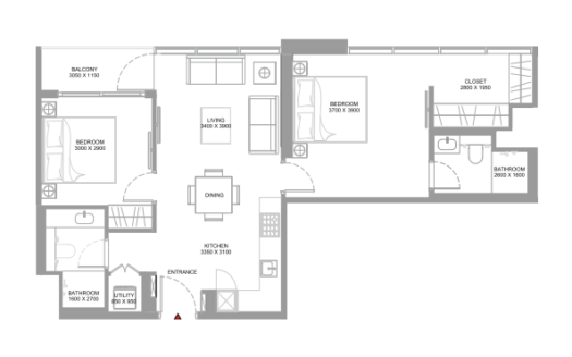 2 Bedrooms Duplex Apartment in Starline Beach Residences